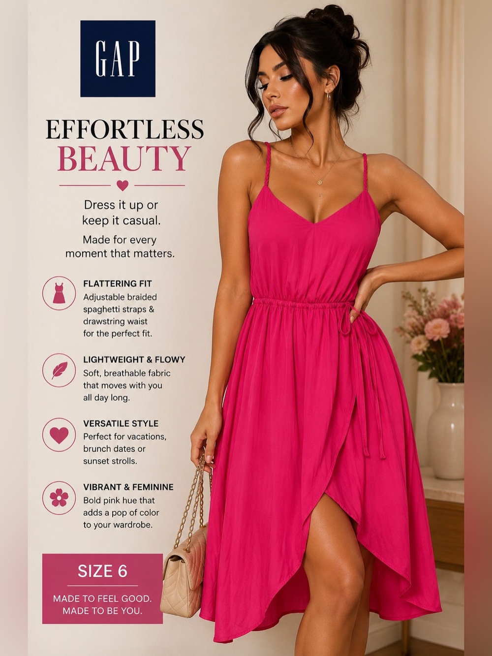 🆕‼️💗The GAP Asymmetrical Pink dress💖